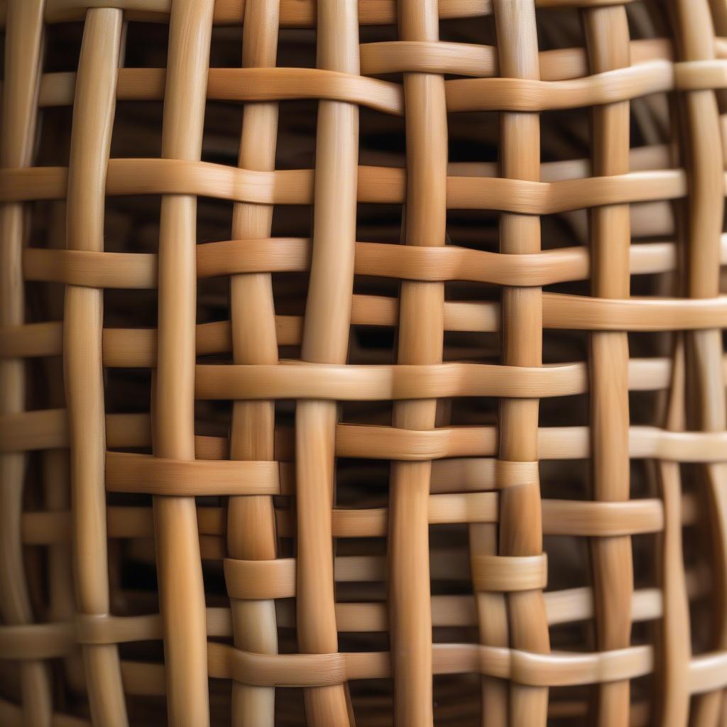 Close-up of a rattan weave with .13 x .13 dimensions