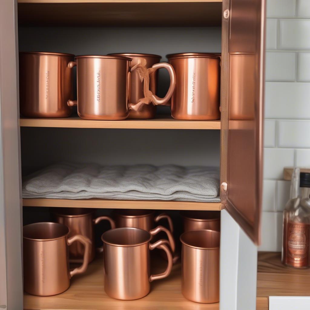 Storing Copper Mugs to Prevent Tarnish