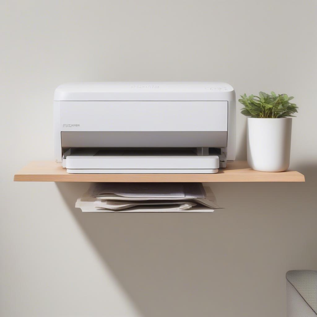 Modern Wooden Printer Floating Shelf