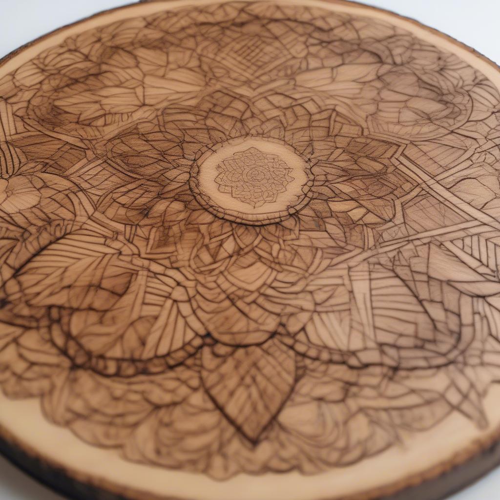 Pyrography Circular Wood Art Designs