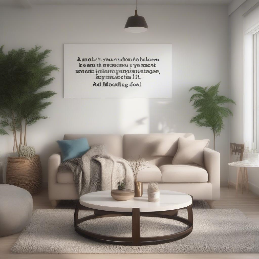 Quote Wall Signs in a Living Room Setting