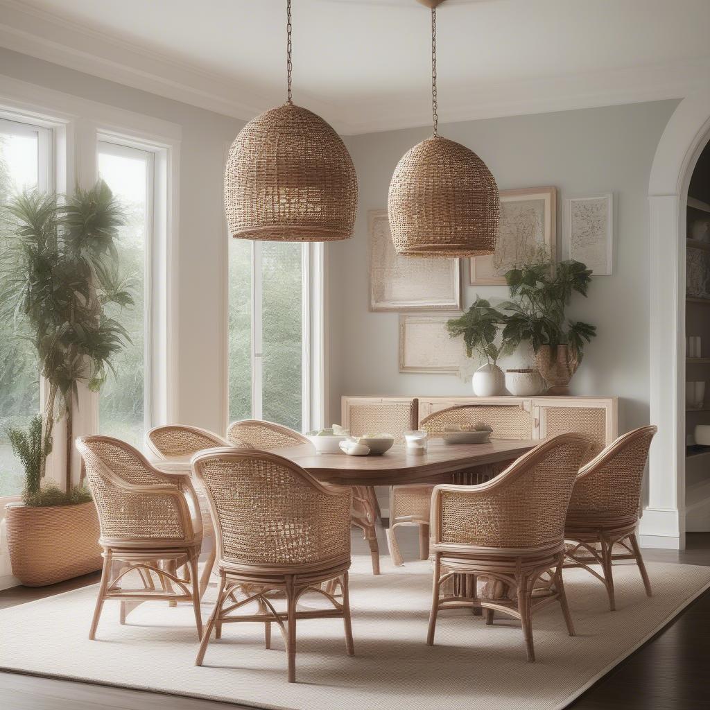 Rattan Dining Chairs in a Dining Room