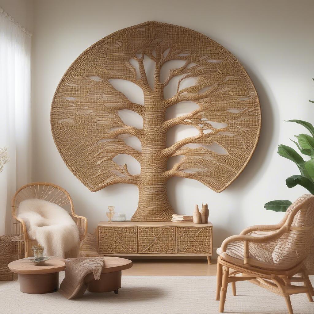 Rattan Family Tree Wall Hanging