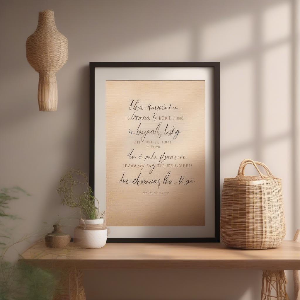 Rattan Framed Quote Art