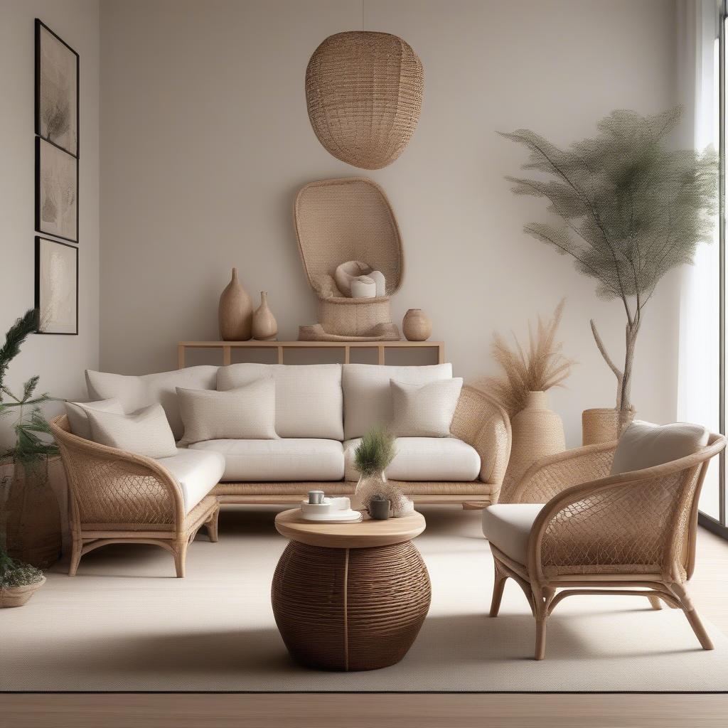 Rattan Furniture in a Living Room