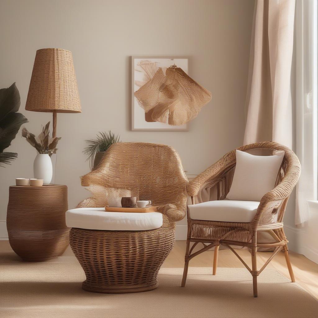 Rattan Furniture in a Cozy Living Room