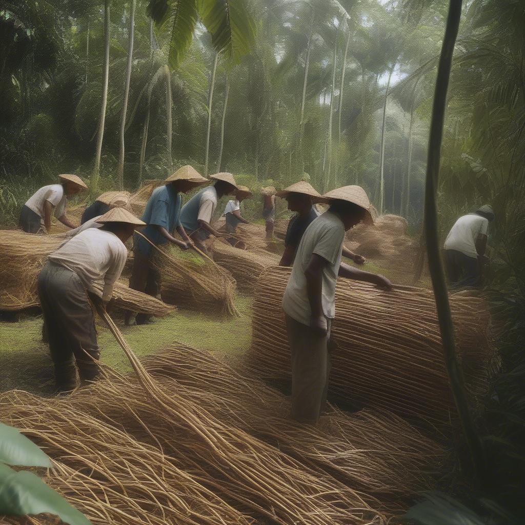 Rattan Harvesting Process