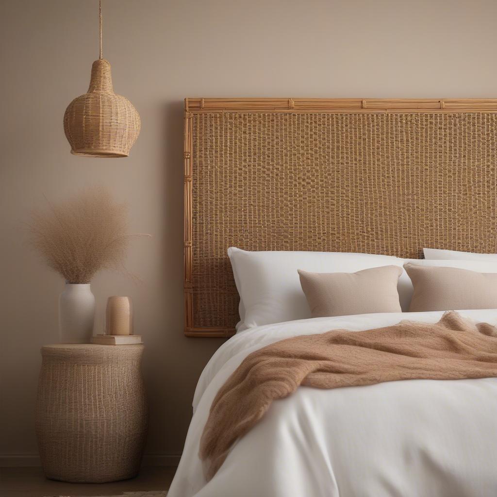 Rattan Headboard in Sweethoney Style