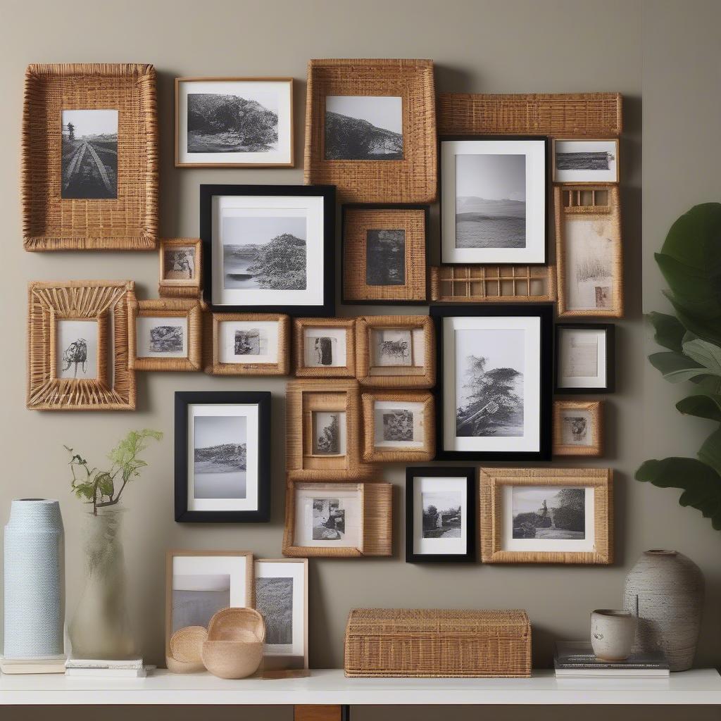 Rattan Photo Frame Collage