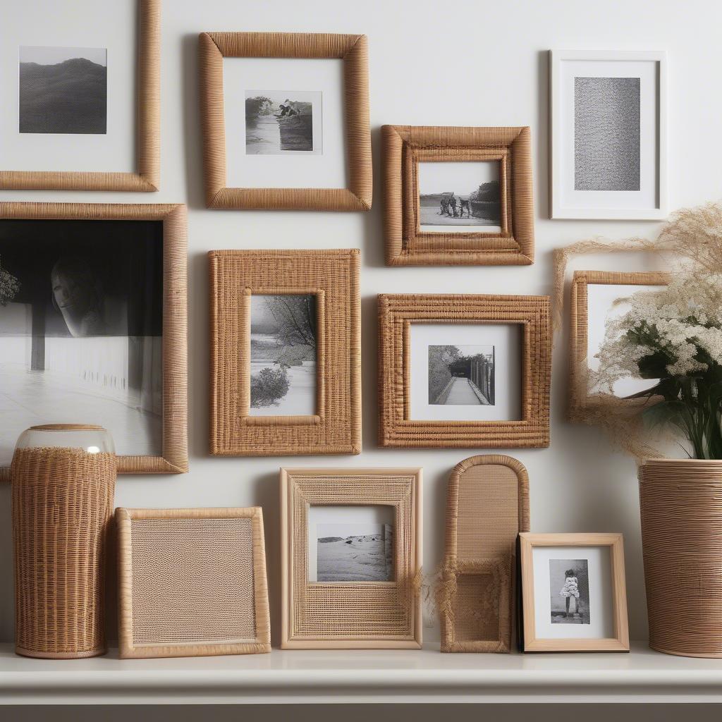 Rattan photo frames offer an elegant display for your cherished memories.