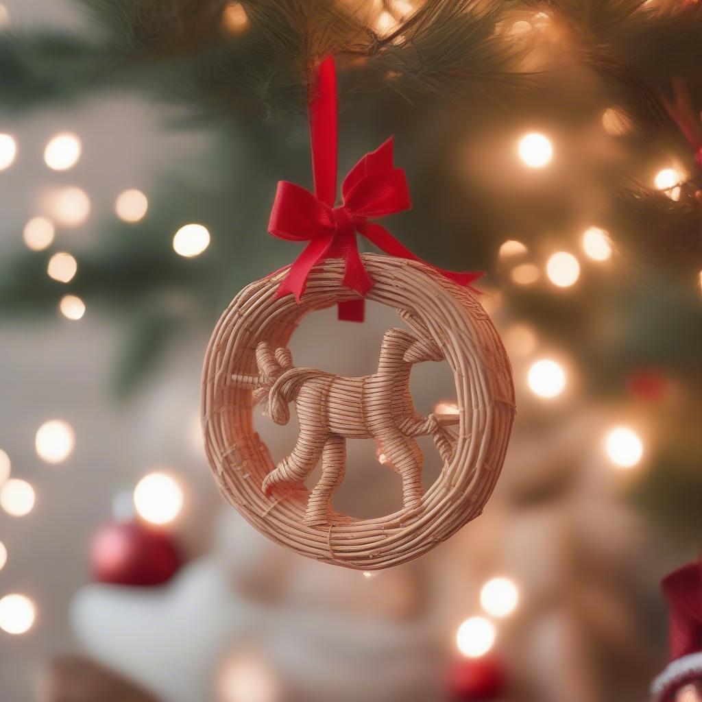 Rattan Picture Ornament Christmas Decor