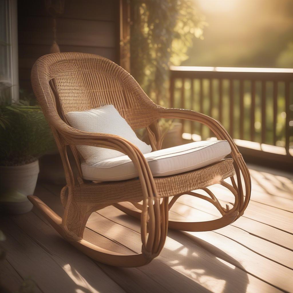 Rattan Rocking Chair Representing Everlasting Love