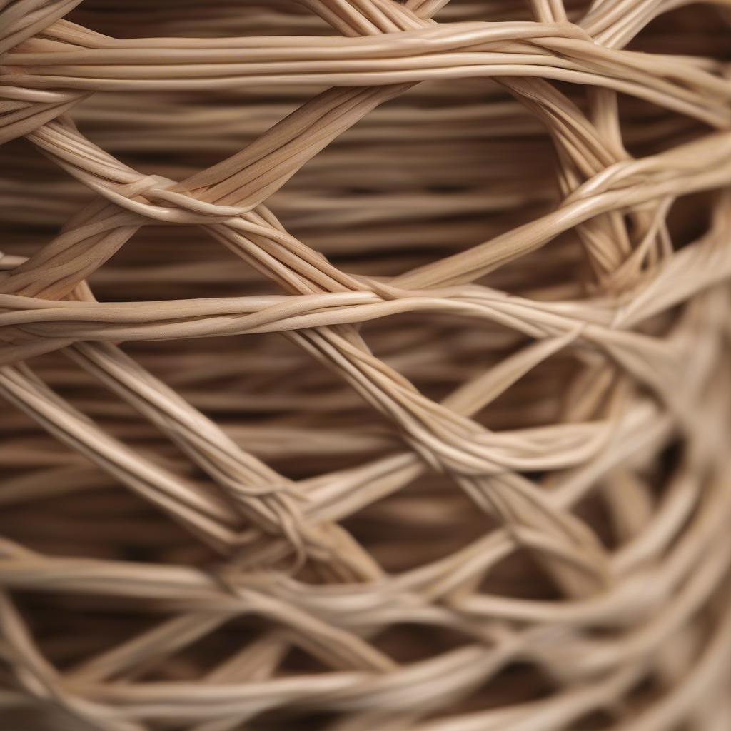 Close-up of a rattan vine showing its texture and flexibility