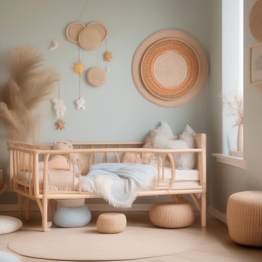 Rattan Wall Hanging in a Child's Room