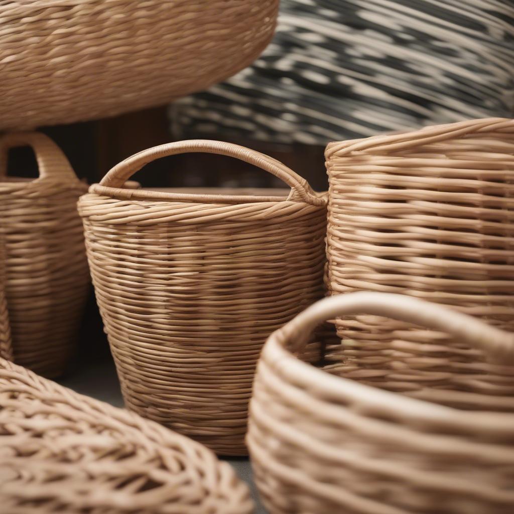 Rattan and Wicker Baskets with Handles