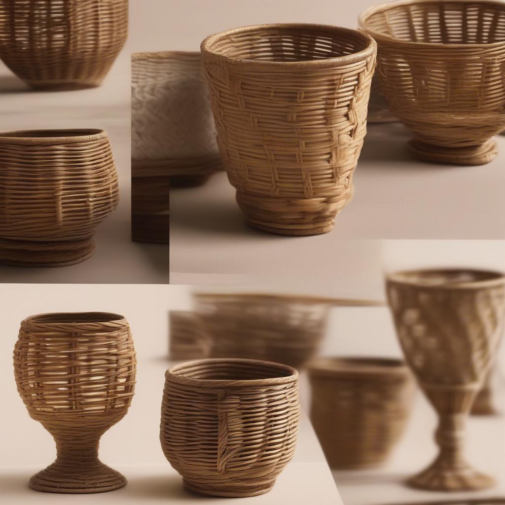 Handwoven Rattan and Wicker Water Goblets: A Natural Touch