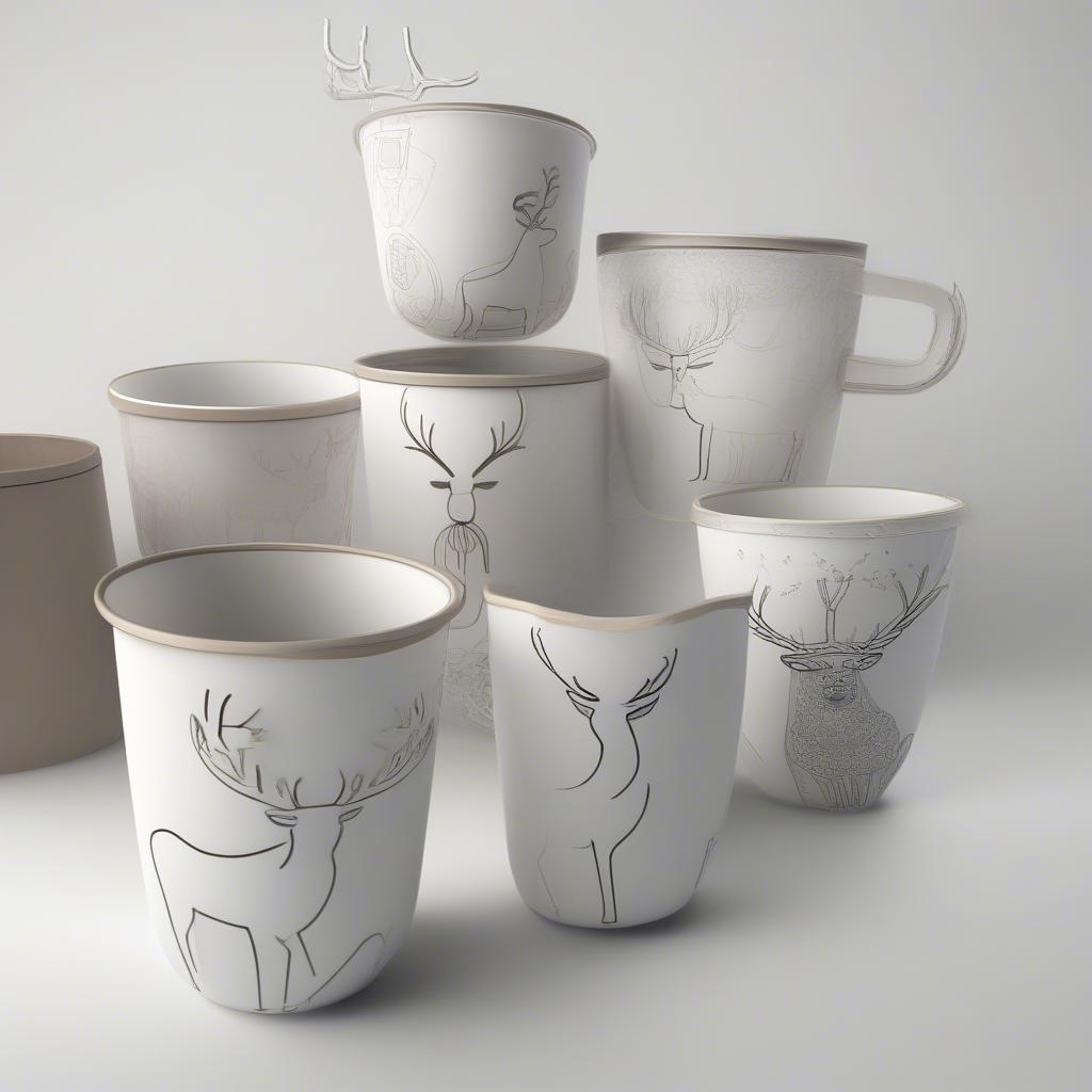 Various Reindeer Cup Designs