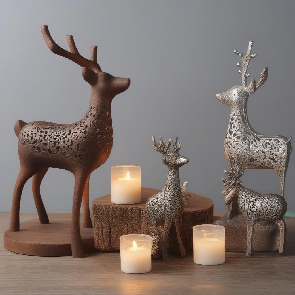 Variety of Reindeer Tea Light Holders