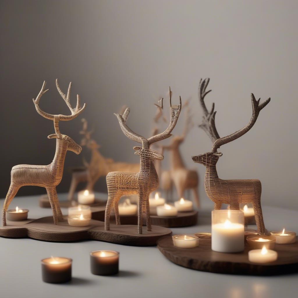 Collection of Different Reindeer Tealight Holders