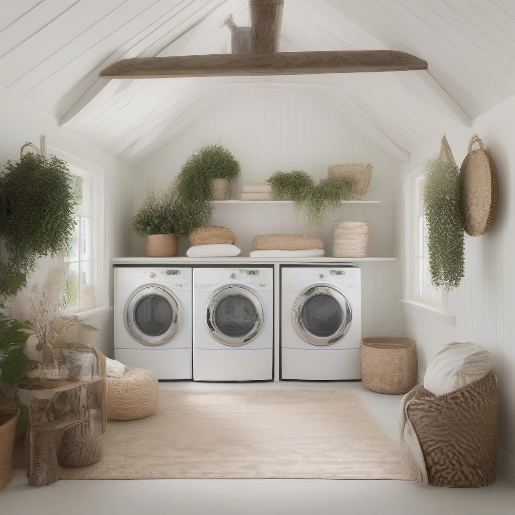 Relaxing White Barn Laundry Room