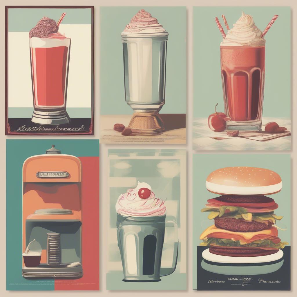 Retro Diner Style Kitchen Prints