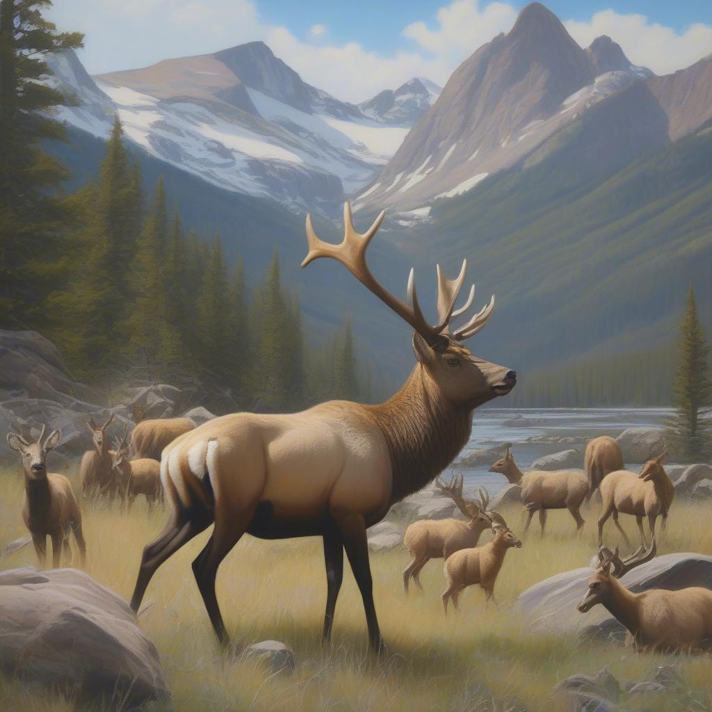 Rocky Mountain National Park Wildlife Painting