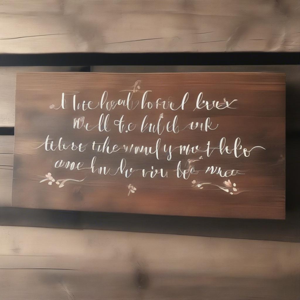 Romantic Love Quotes on a Wooden Sign