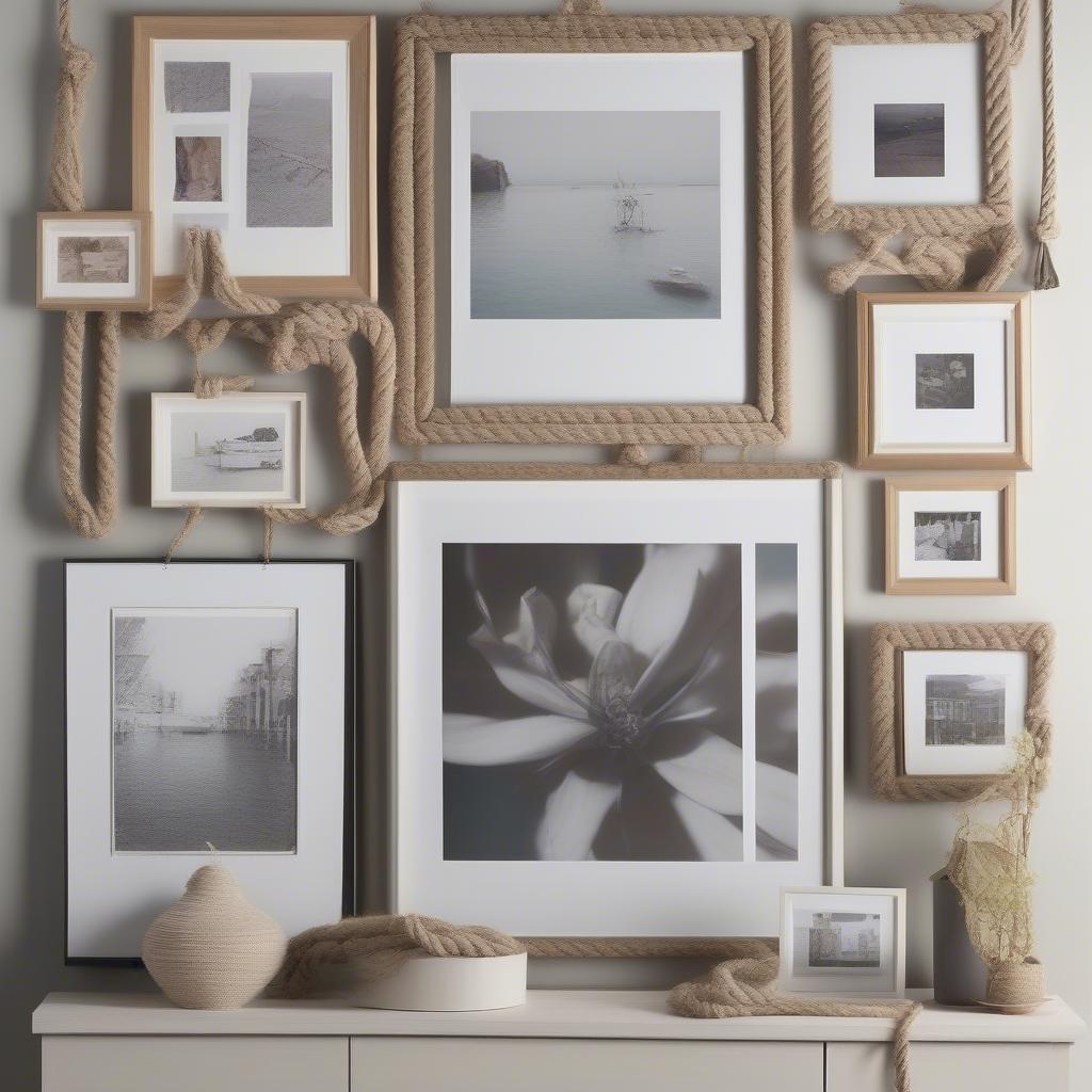 Rope Picture Frame Display Ideas