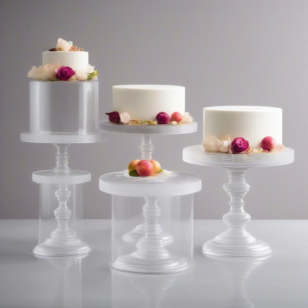 Round Acrylic Risers Displaying Cakes