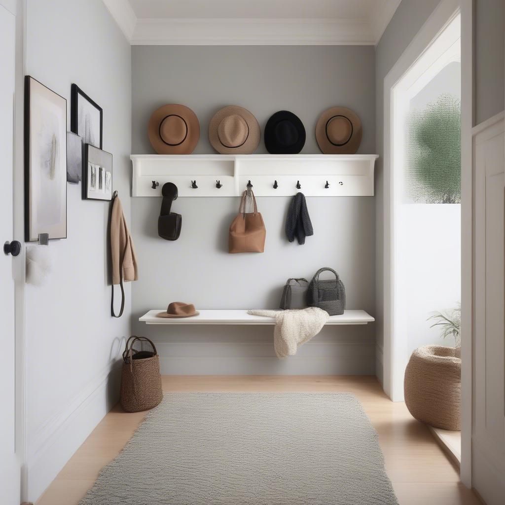 Round Coat Hooks in a Modern Entryway