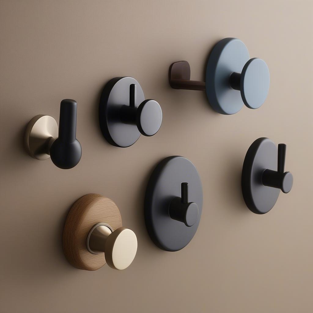 Variety of Round Coat Hooks in Different Materials and Finishes