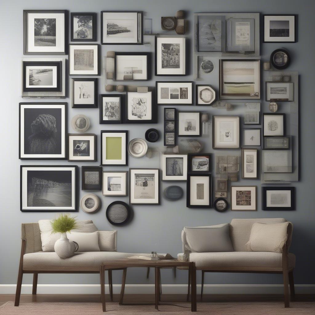 Creative gallery wall ideas using round picture frames