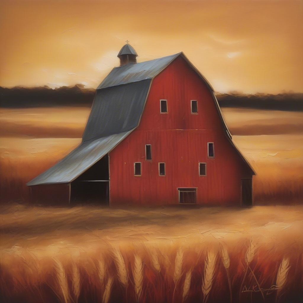 Rustic Barn Canvas Painting