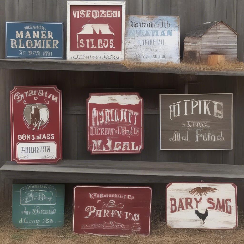 Rustic barn signs for sale in various styles and materials.