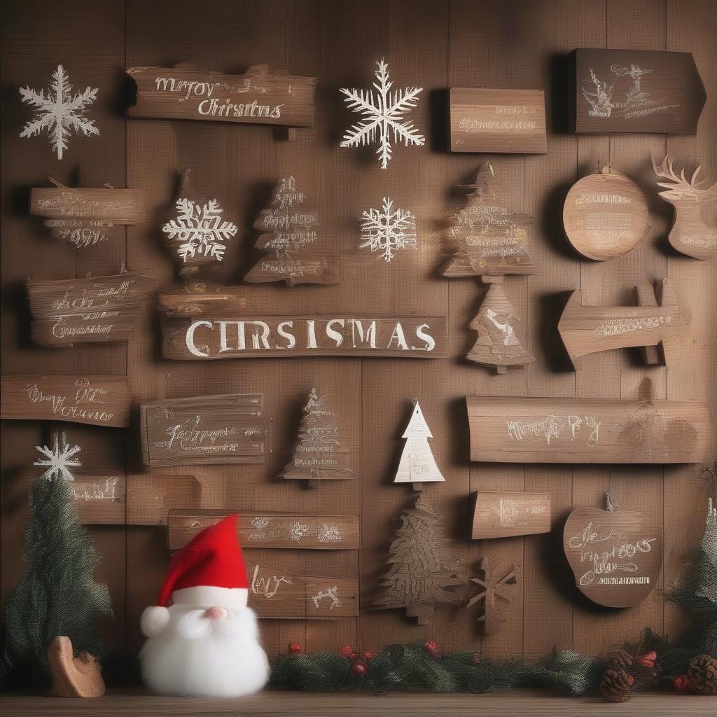 Rustic Christmas Sign Wall