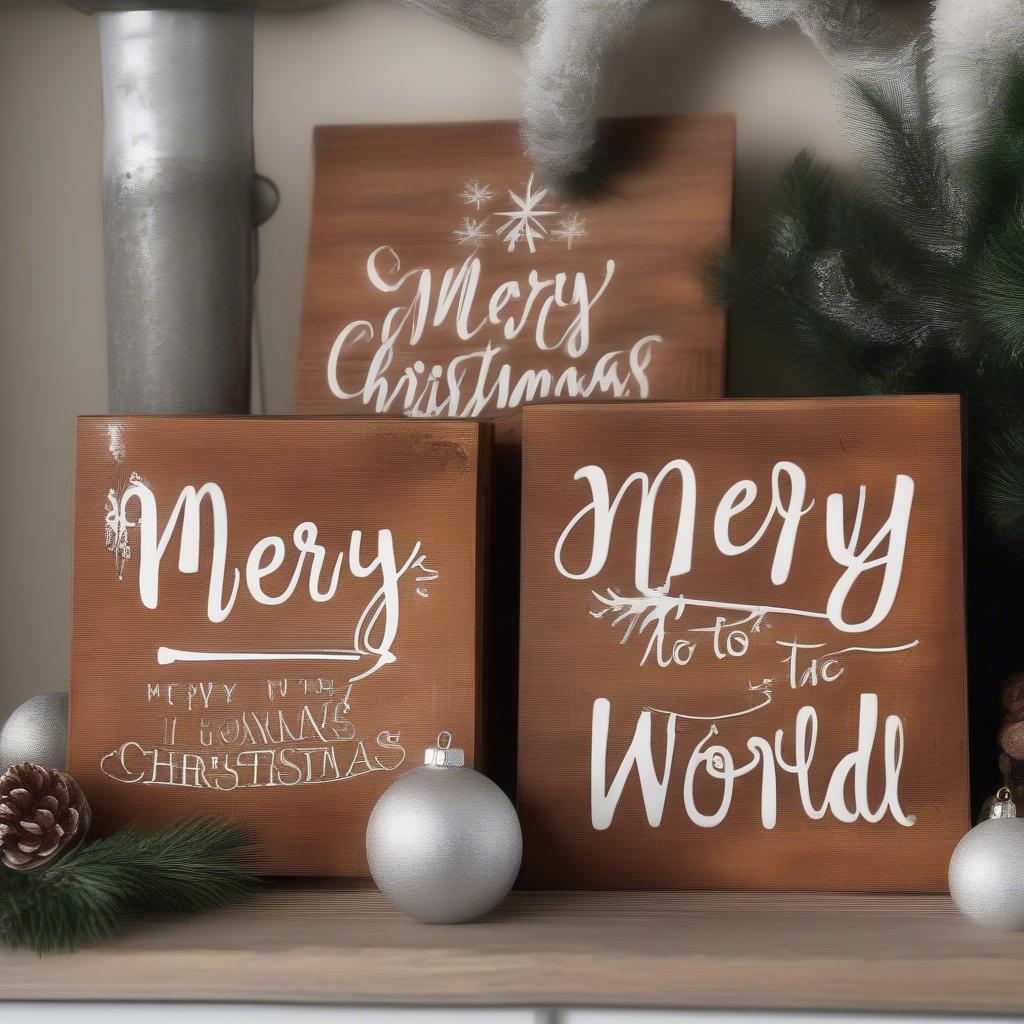 Rustic Christmas Wooden Signs