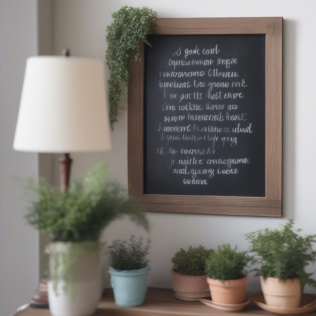 Rustic Hanging Chalkboard with Inspirational Quote