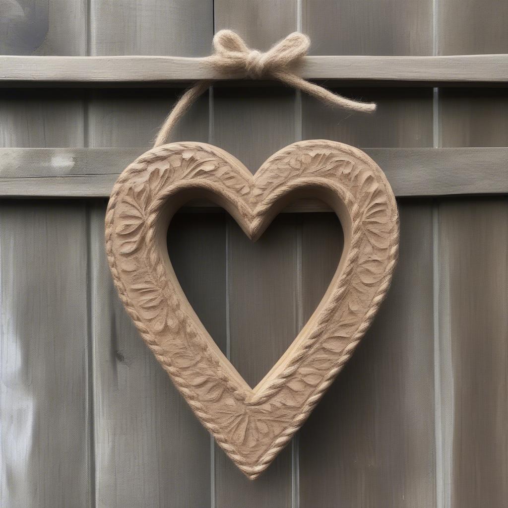 Rustic Heart Door Hanger in Farmhouse Style