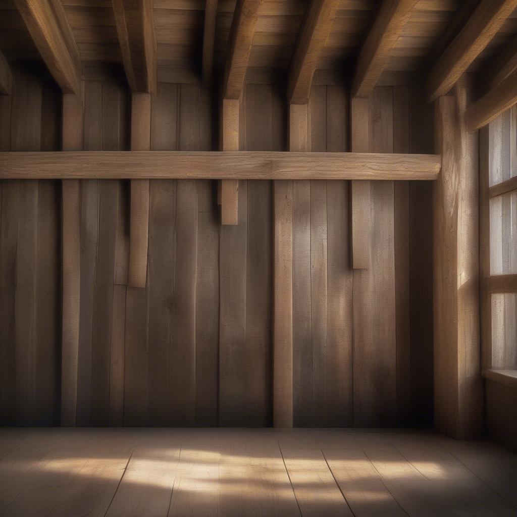 Rustic Oak Beams in a Barn