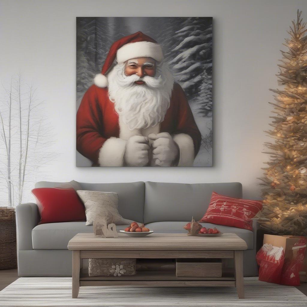 Rustic Santa Canvas Wall Art