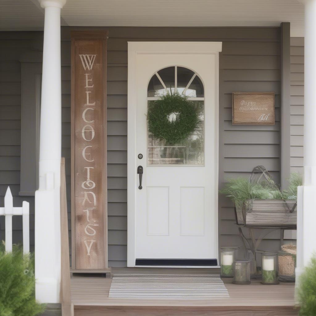 Rustic Sign in an Entryway