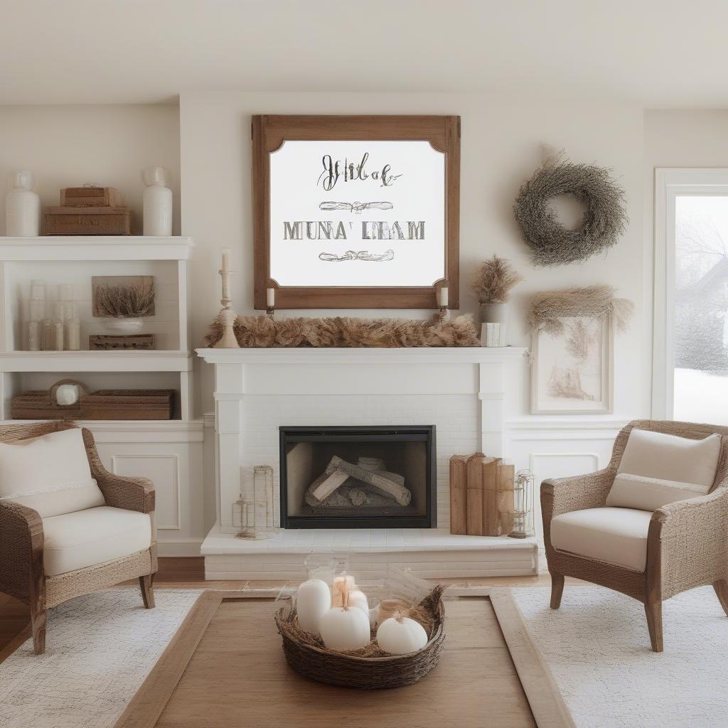 Rustic Sign in a Living Room Setting