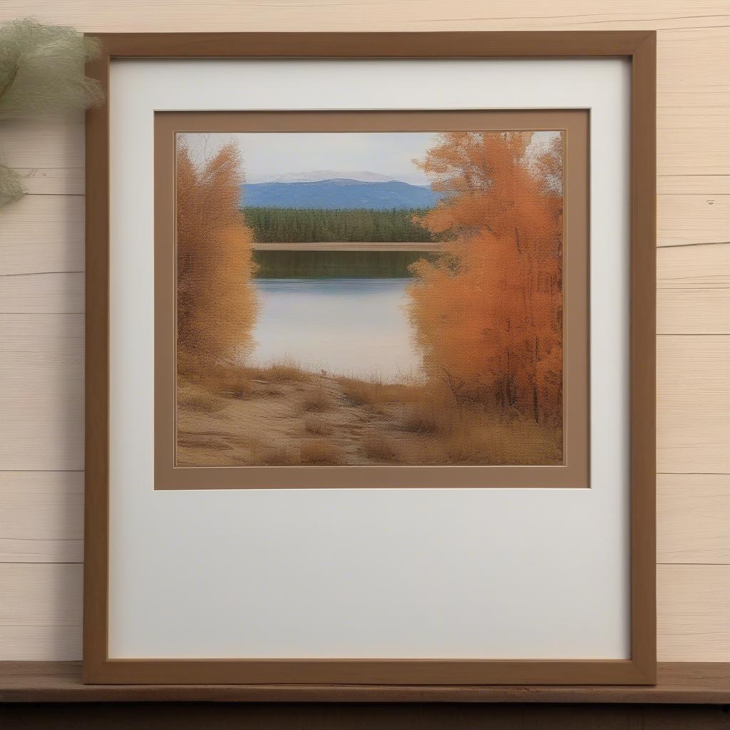 Rustic Wood Frame Landscape Print