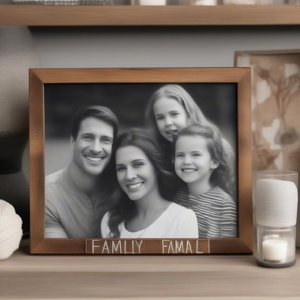 Rustic Wood Frame with Family Photo