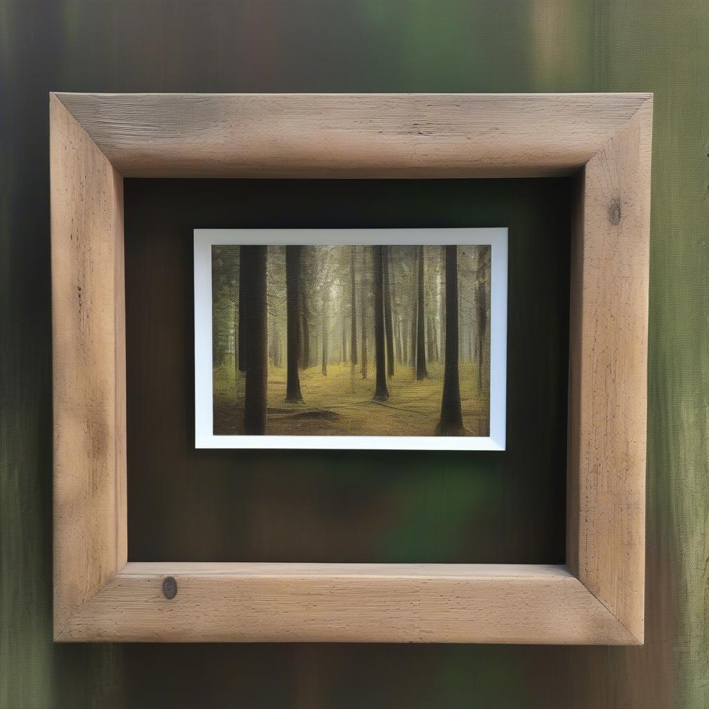 Rustic Wood Frame with Nature Photography