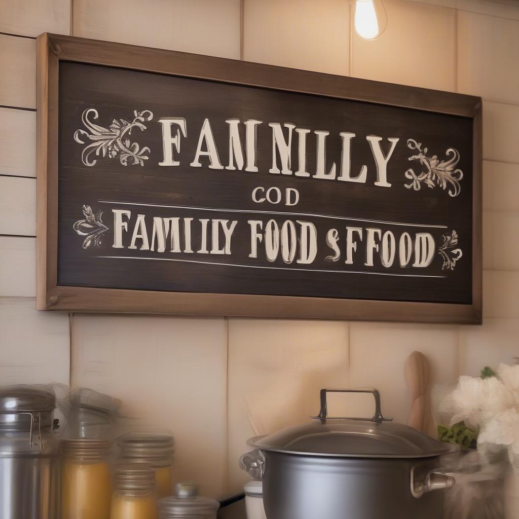 Rustic Wood Kitchen Sign with Farmhouse Quote