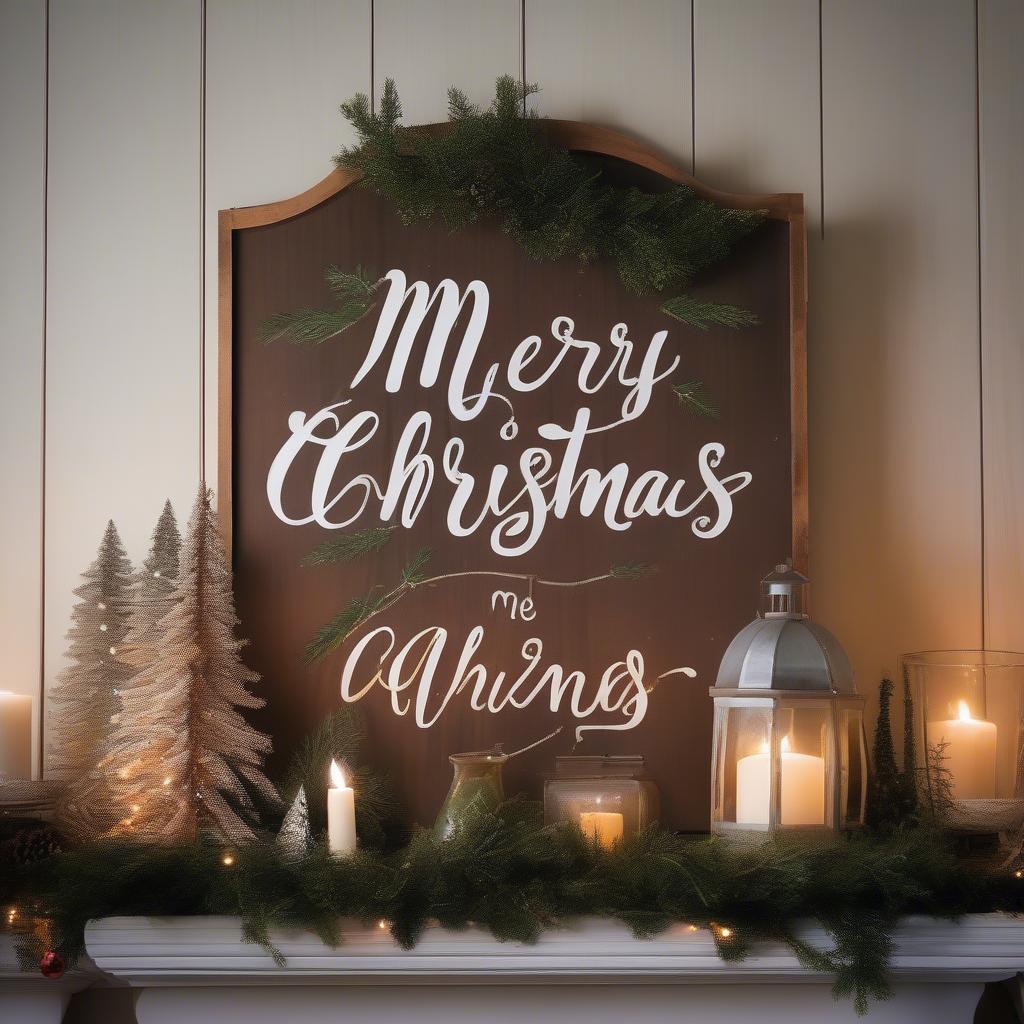 Rustic Wood Merry Christmas Sign