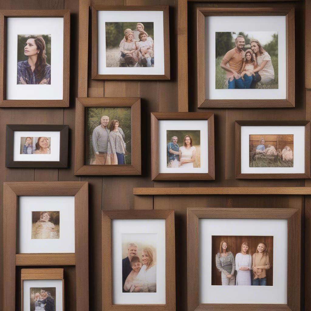 Rustic Wood Picture Frames Display