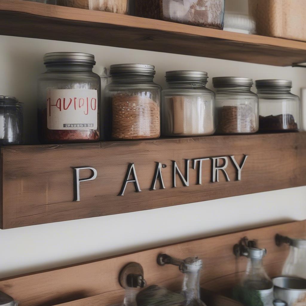 Rustic Wood Sign Pantry