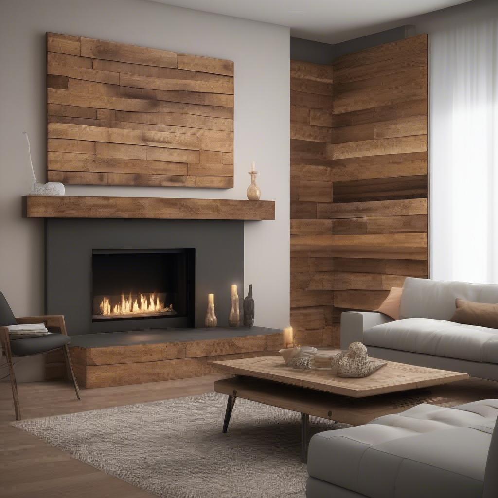 Rustic Wood Wall Art in a Living Room